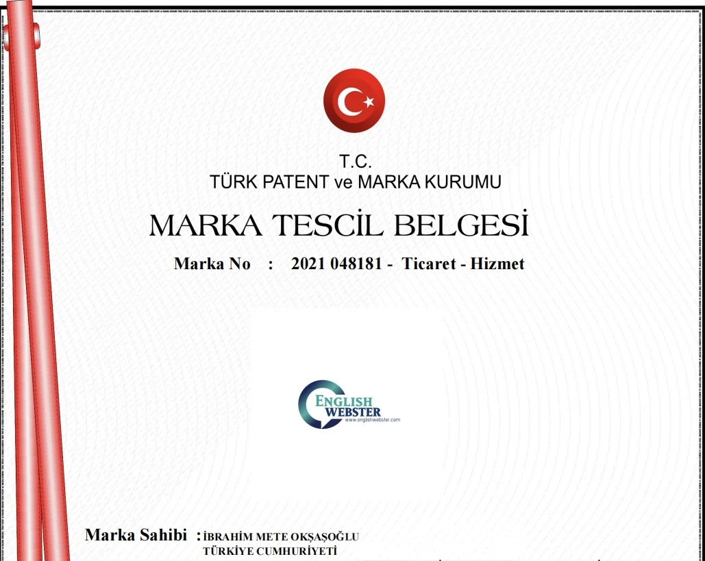 T.C. Türk Patent ve Marka Kurumu - Marka Tescil Belgesi (2021)